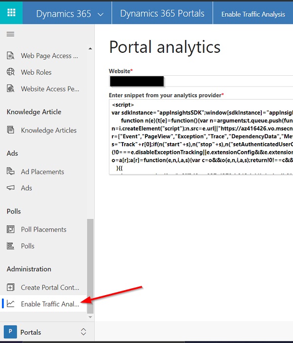 Enable Portal Traffic Analysis