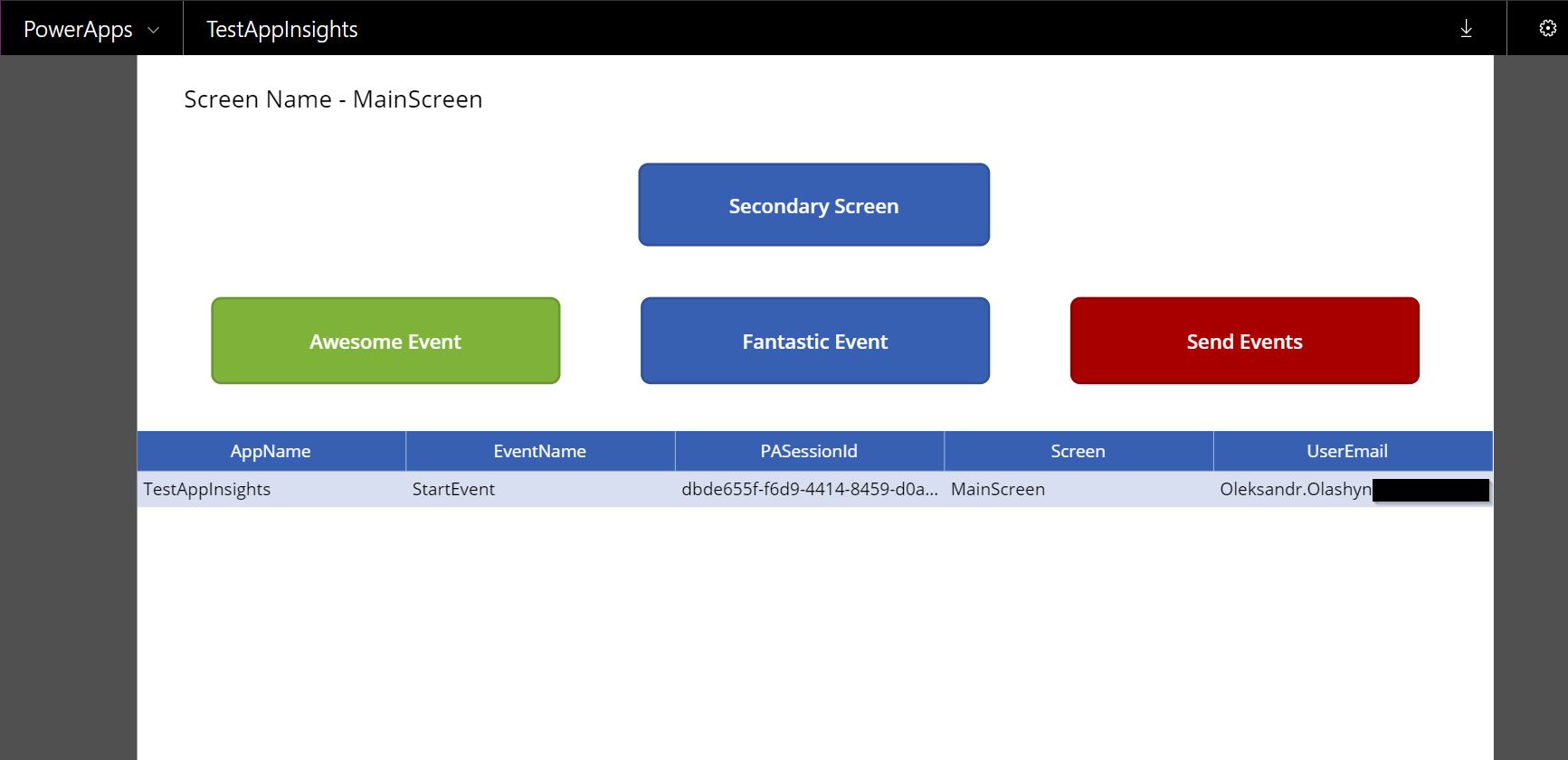 PowerApps view