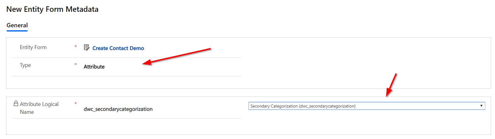 Entity From Metadata Attribute Type