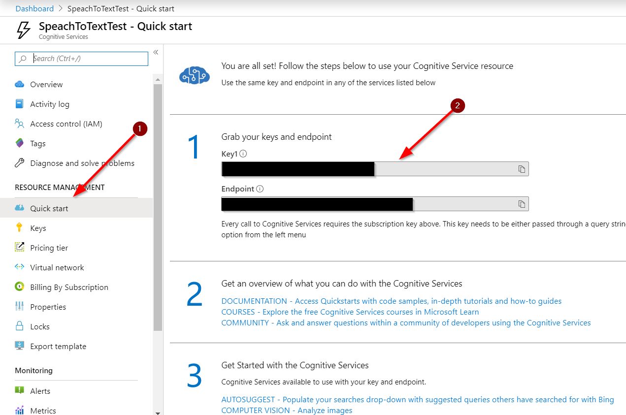 ACS subscription key