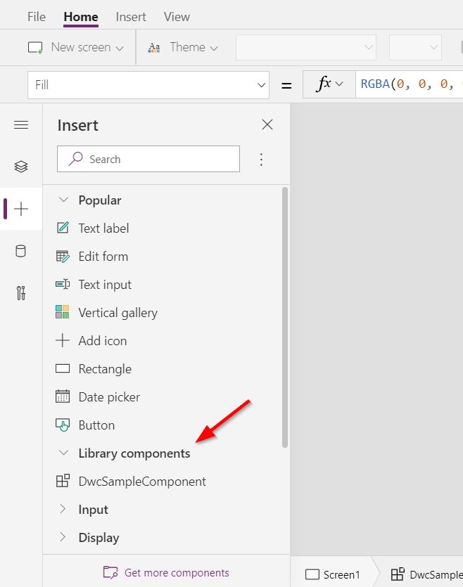 Library Components Pane