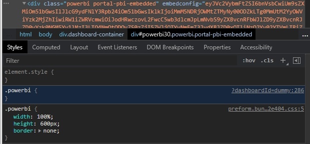 powerbi css class