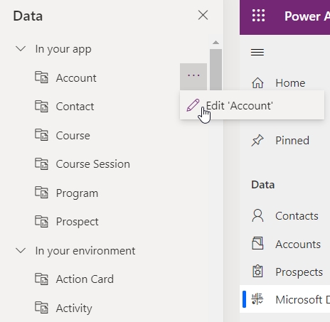 Data panel