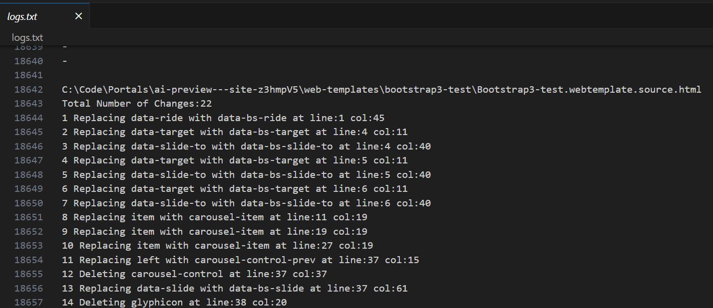 Migration logs file