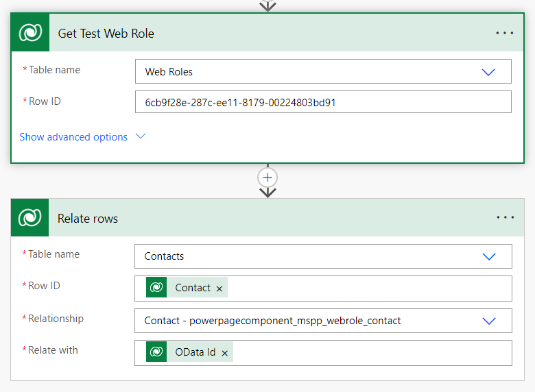 Associate web role dynamically