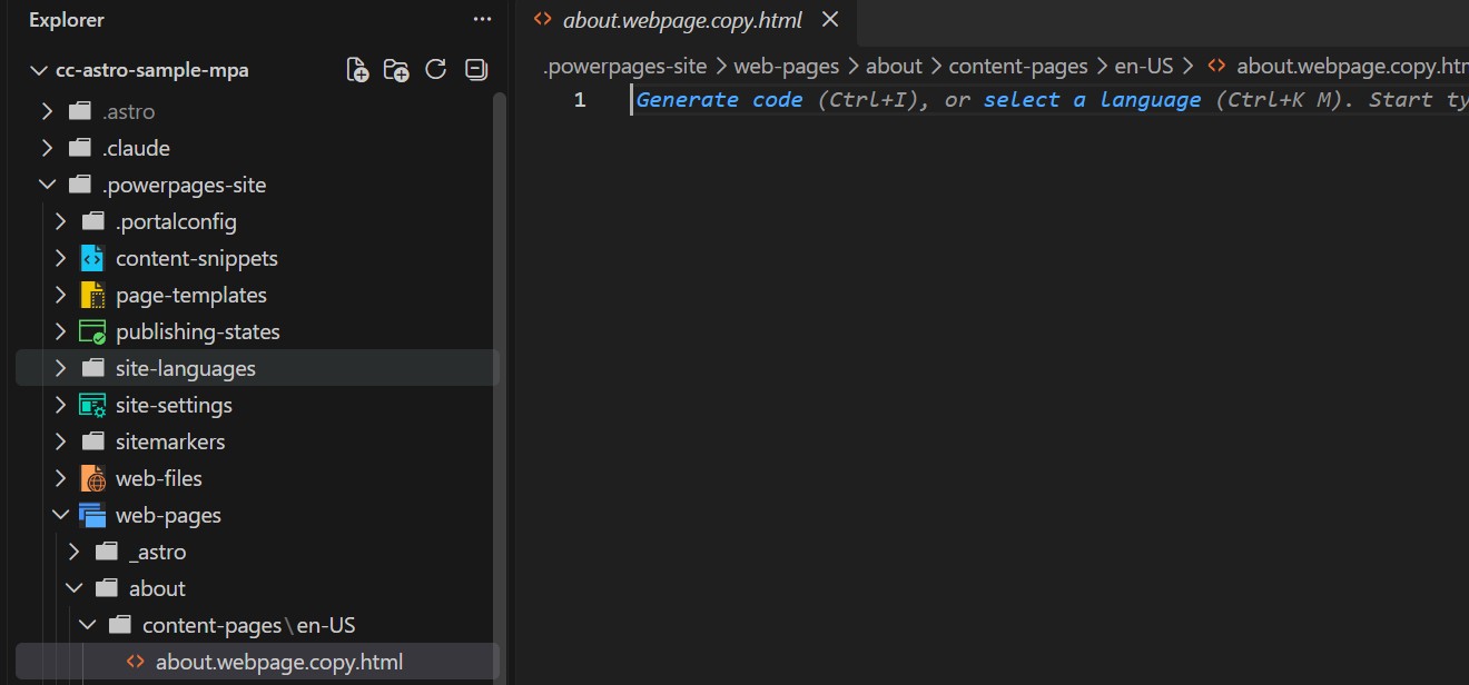Empty local page