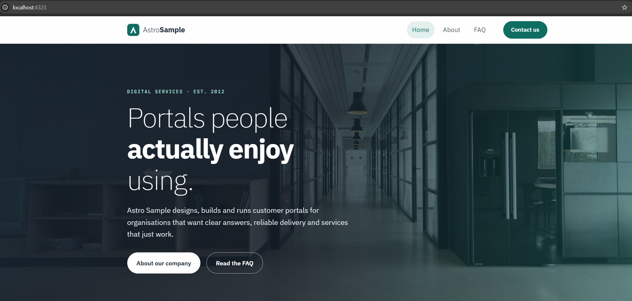 Site running locally