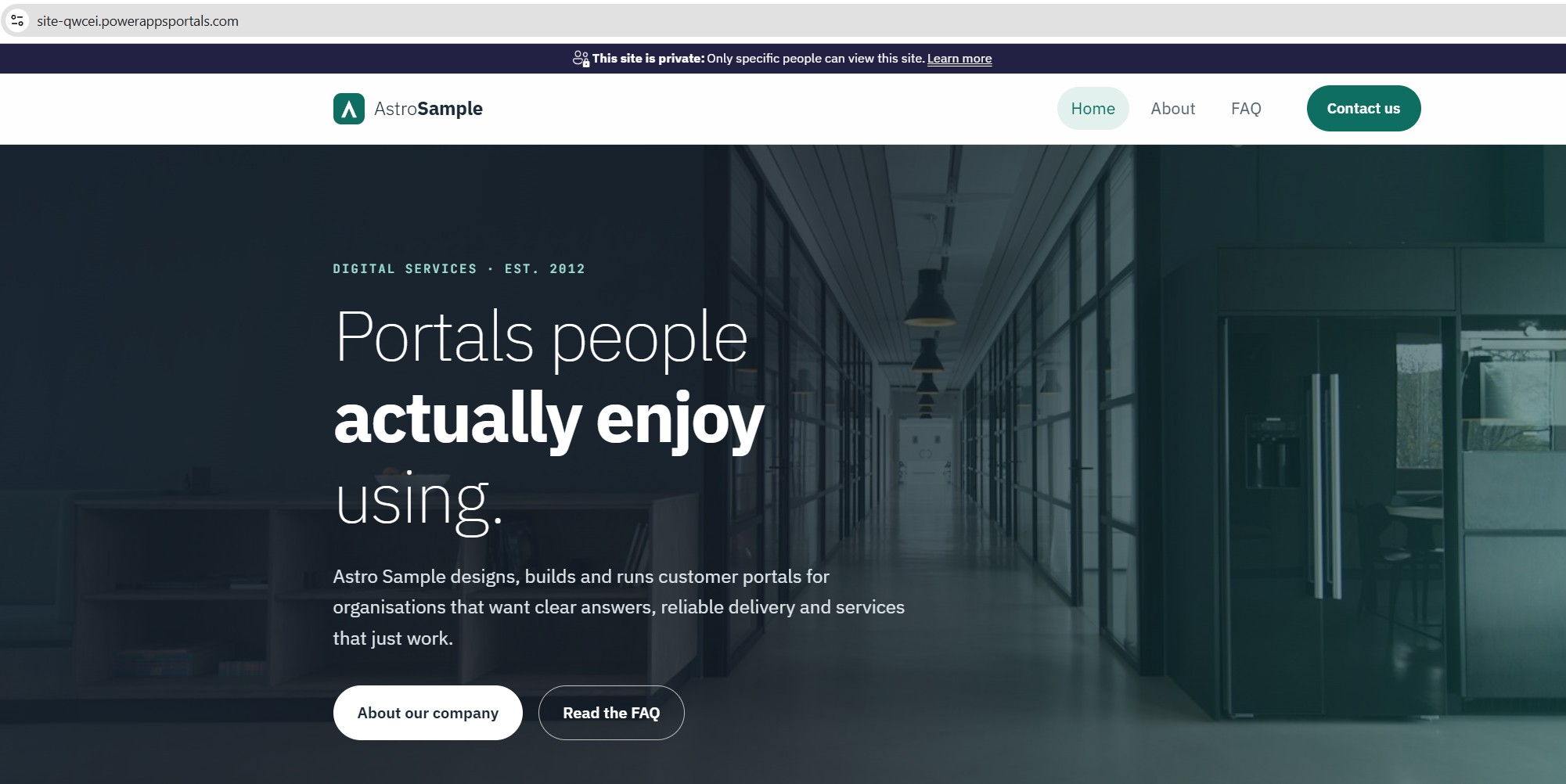 Working Home page